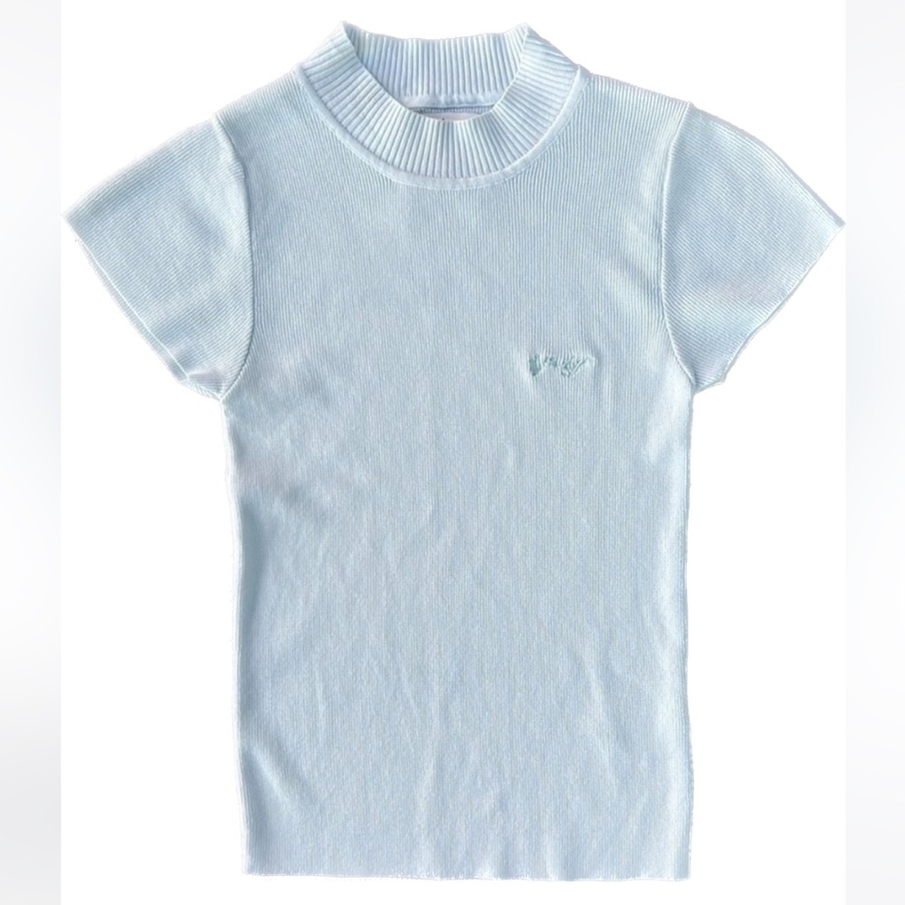 🎯NWOT UNIF Ribbed Crew Neck Baby Tee Top Pastel Green